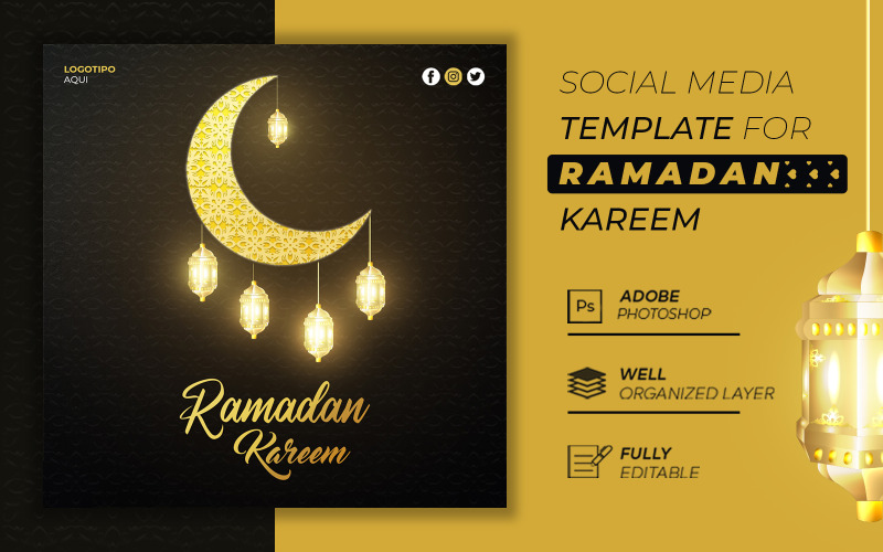 Ramadan Mubarak Media społecznościowe Islamski post