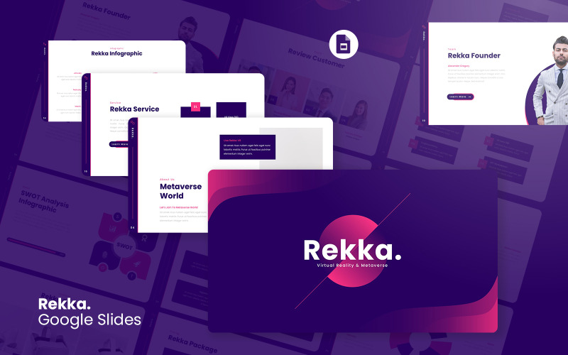 Rekka – Metaverse & Virtual Reality Google Slides sablon