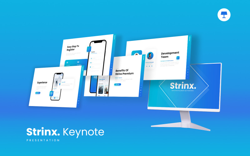 Strinx - Plantilla de Keynote para aplicaciones móviles de transmisión de películas