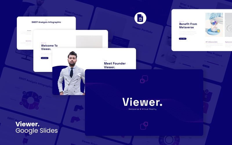 Viewer - Metaverse & Virtual Reality Google Slides-sjabloon