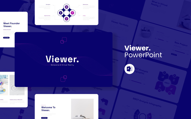 Viewer Metaverse & Virtual Reality PowerPoint Template