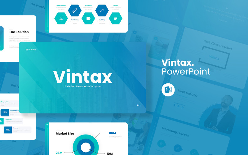 Vintax - Pitch Deck polyvalent Modèle PowerPoint
