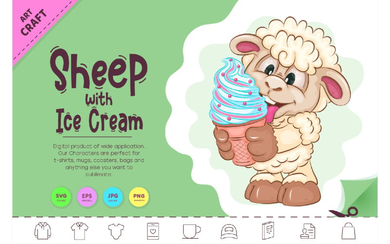 Premium Vector  Cute sheep character. prints on t-shirts