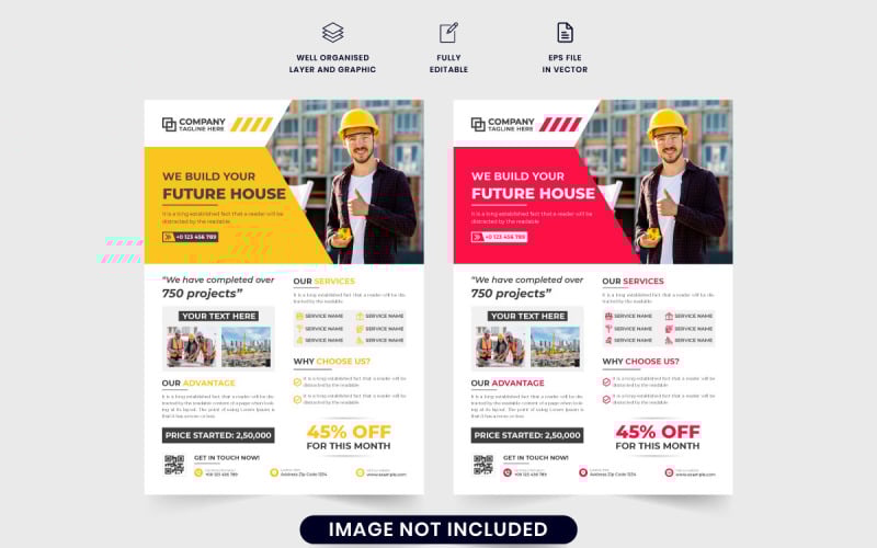 Real estate home construction flyer