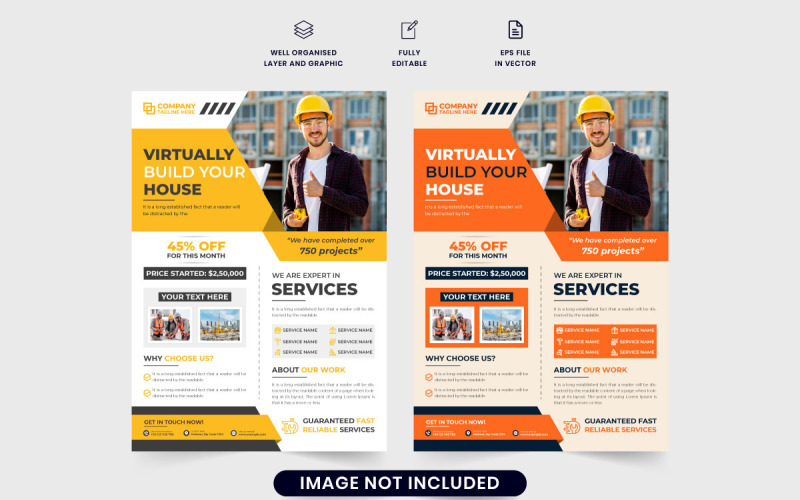 Real estate renovation service flyer