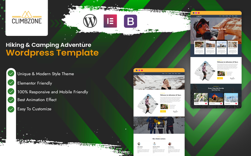 Climbzone - Yürüyüş ve Kamp Macerası WordPress Teması