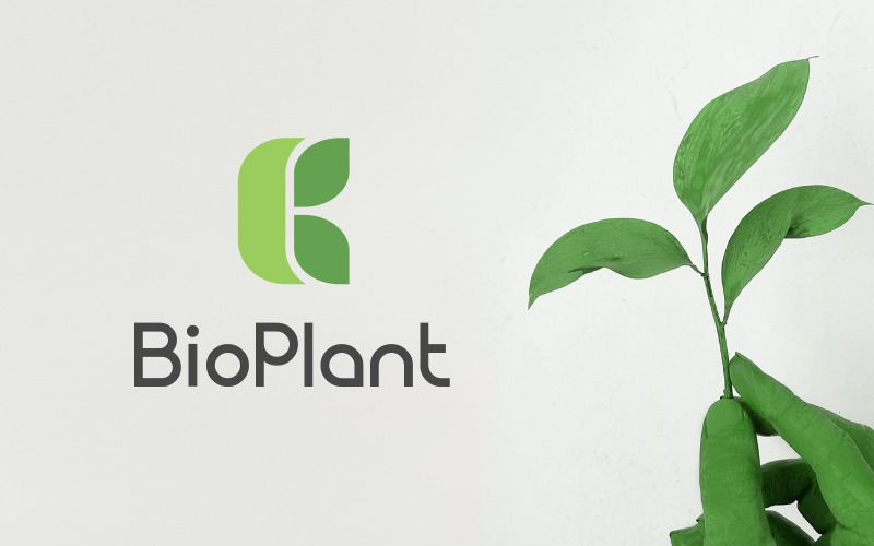 Disegno del logo delle foglie botaniche dell'agricoltura delle piante biologiche