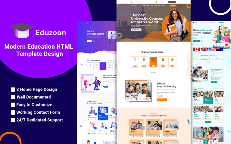 Eduzoon - Шаблон HTML5 для освіти й онлайн-курсу