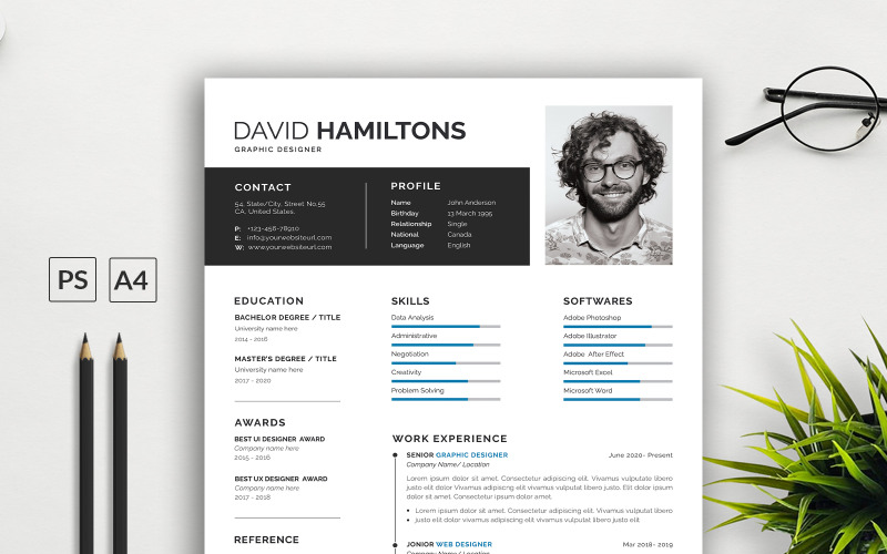 Modèle de CV / cv de graphiste