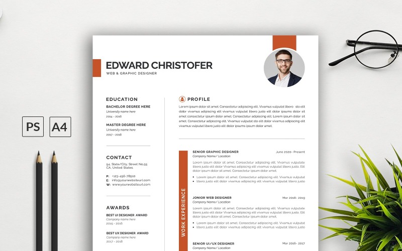 Creative FREE Resume Template #155799 - TemplateMonster