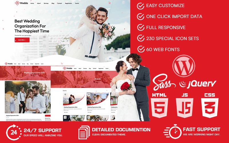 Wedda - Tema de WordPress para planificador de bodas