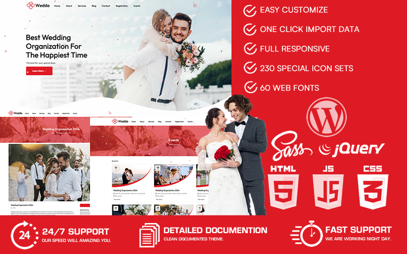 Wedda - Tema WordPress per wedding planner