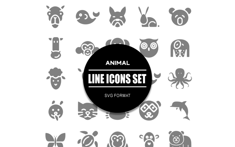 Animal Icon Bundle Set husdjursikoner