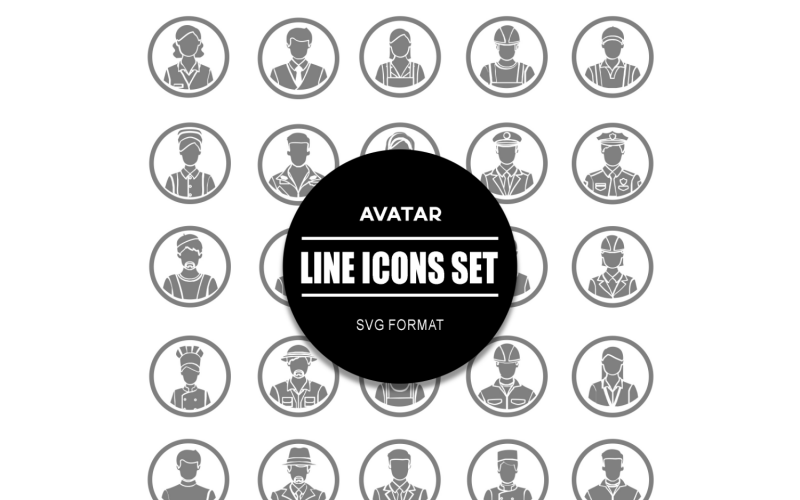 Avatar Icon Bundle Kümesi Insanlar Simgeler Insan