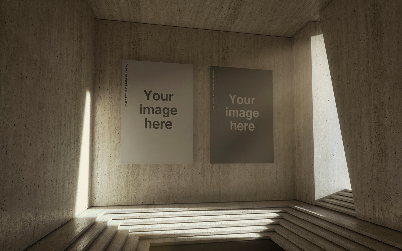 Brütalizm Tasarım Poster Mockup'ları 02