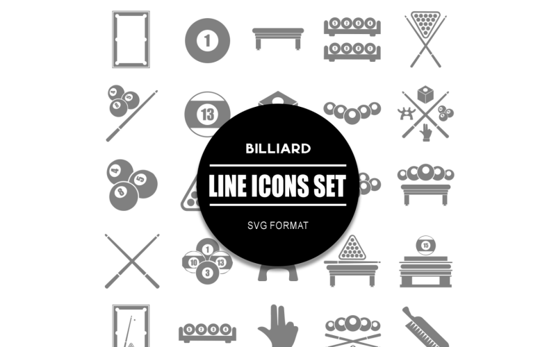 Conjunto de iconos de billar