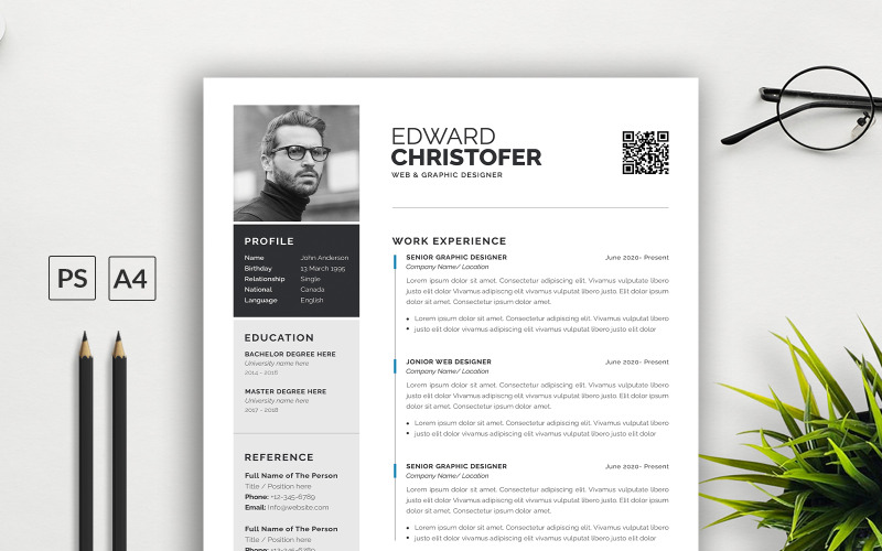 CV Resume Template with Cover Letter - TemplateMonster