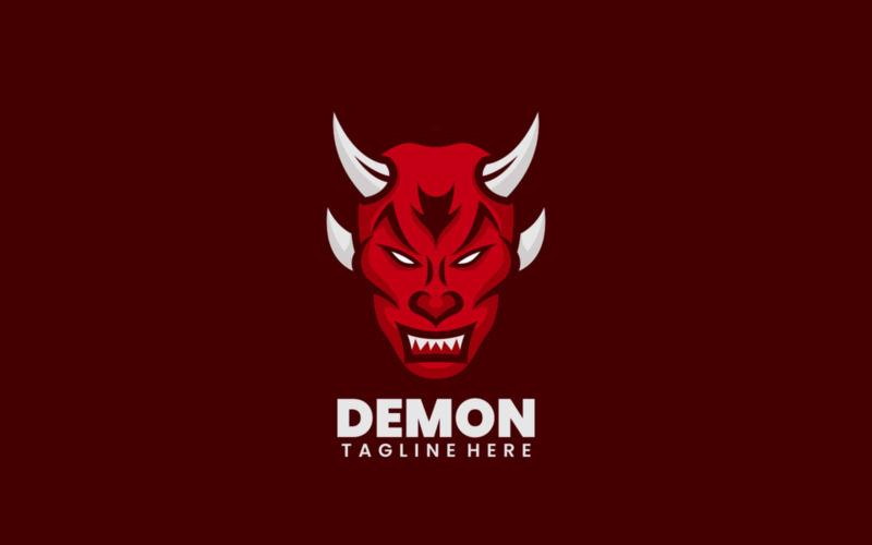 Demone semplice mascotte Logo Design