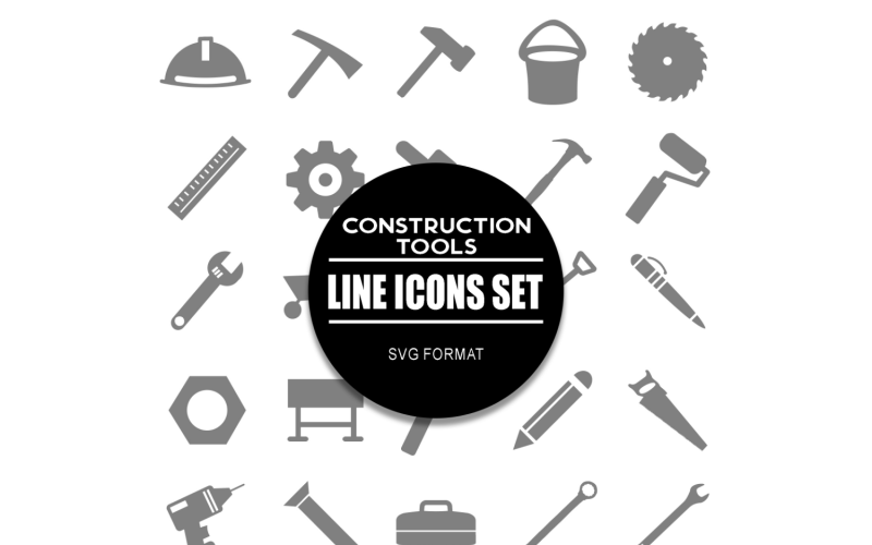 Ensemble d'icônes d'ensemble d'icônes d'outils de construction
