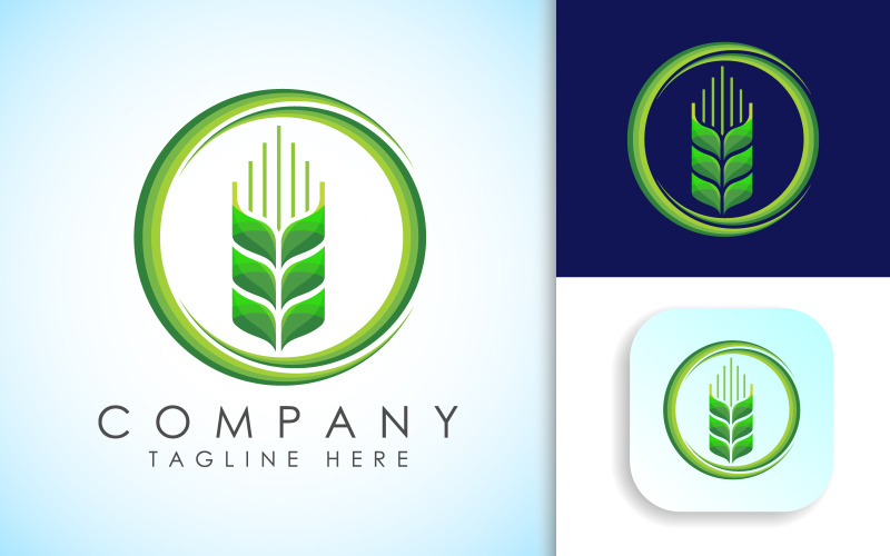 Grano in cerchio. Icona agricoltura Logo prodotto naturale