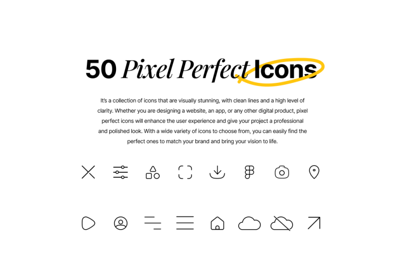 50 ZDARMA ikon Pixel Perfect