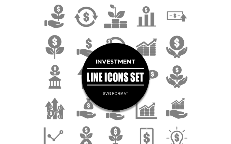 Investeringen Icon Set Financiële Pictogrammen Bundel