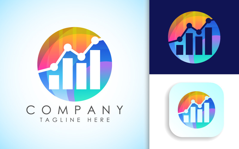 Logotipo de gradiente financeiro contábil, vetor de design de logotipo de consultores financeiros GRATUITAMENTE