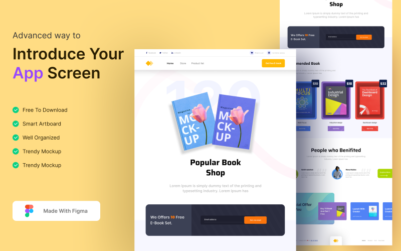 Personal book seals website ui ux design templates