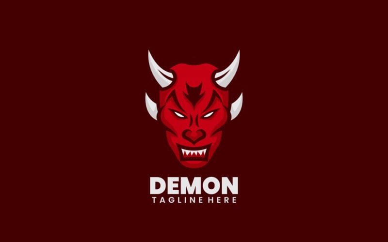 Prosty projekt logo maskotki demona