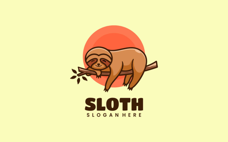 Sloth Mascot rajzfilm logóstílus