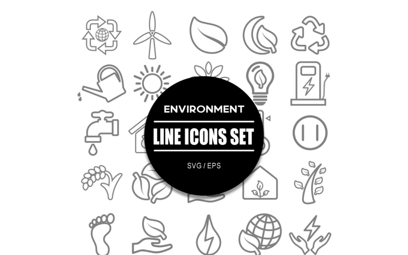 Çevre Icon Set Yeşil Enerji Simgeleri Paketi