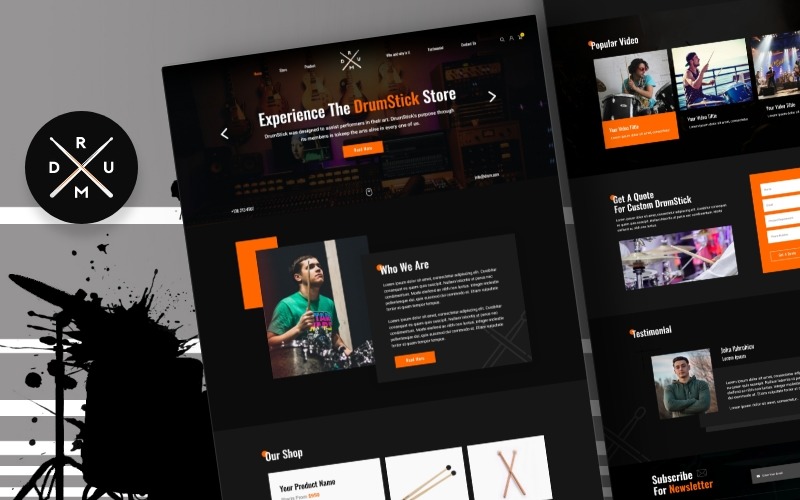 Drum Stick UI Şablonu - UI Adobe XD