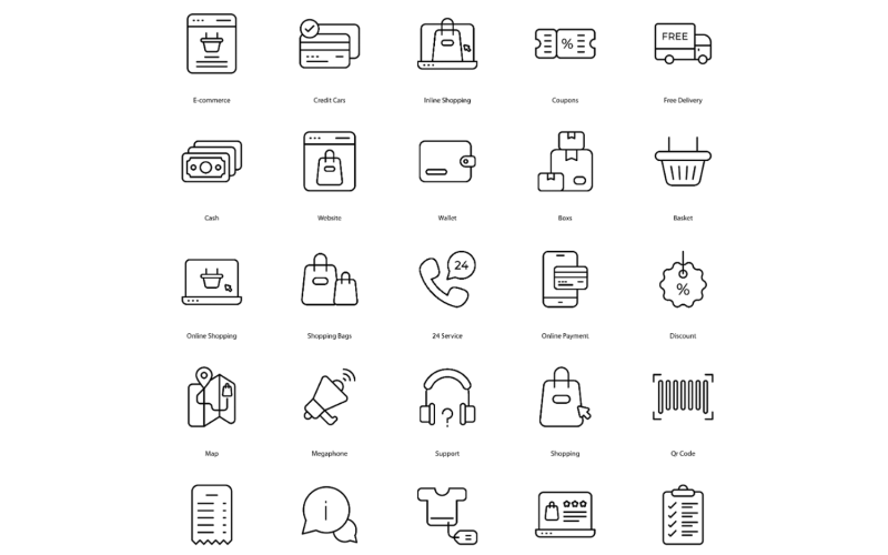 E-Commerce Icon Set Zakelijke Iconen Bundel