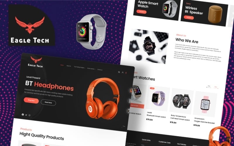 Eagle Tech Template - UI Adobe XD