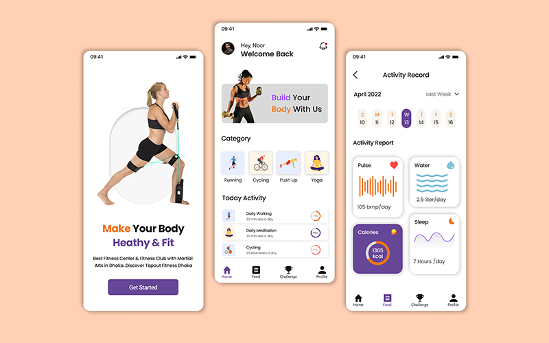 Návrh fitness aplikací ve Figmě