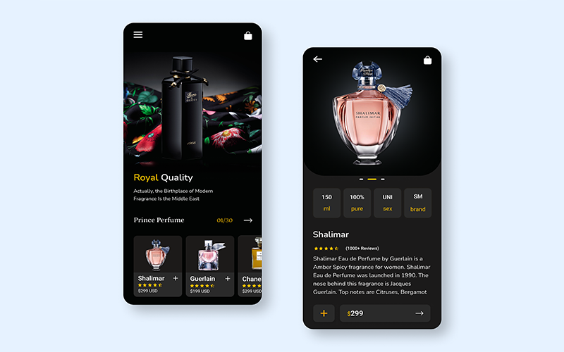 Parfym App Design i Figma