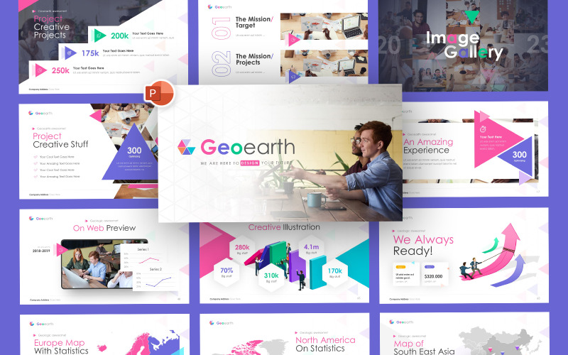 Багатоцільовий бізнес-шаблон PowerPoint Geoearth