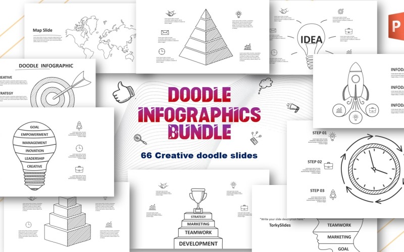 Balíček infografiky Doodle v PowerPointu