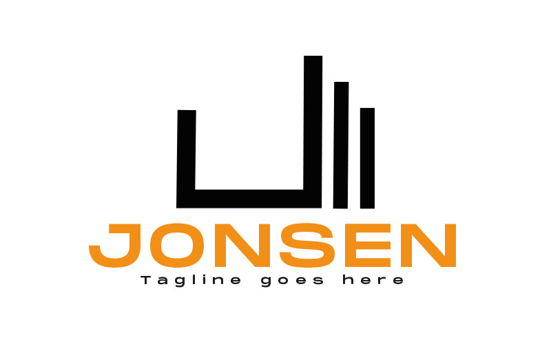 Bokstaven J Geometrisk logotypdesign