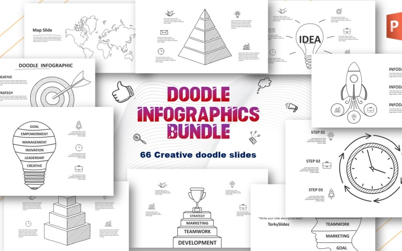 Doodle infografikpaket i PowerPoint