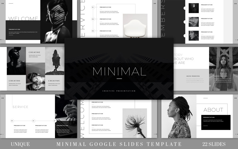 Минимальный шаблон слайдов Google