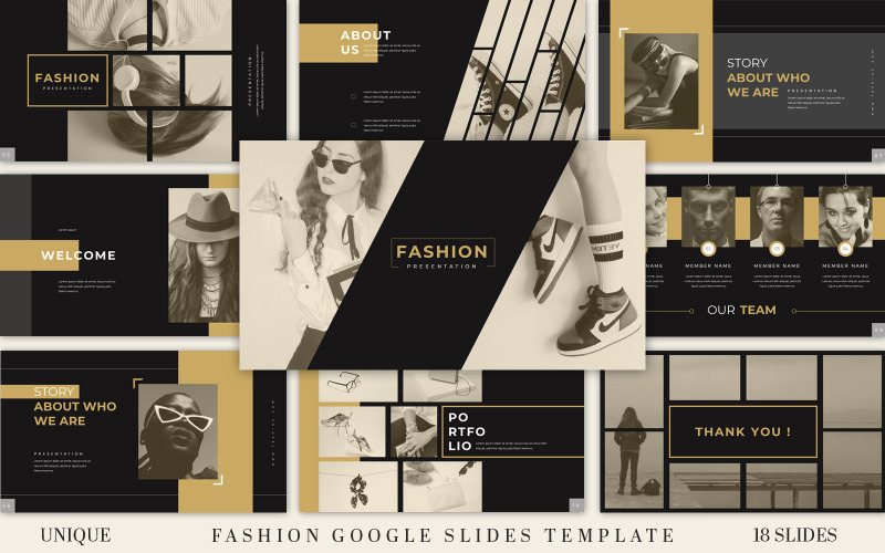 Mode presentatiesjabloon voor Google Presentaties