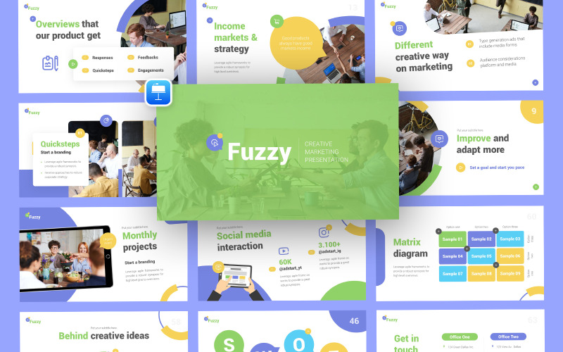 Modello di nota chiave di marketing aziendale fuzzy