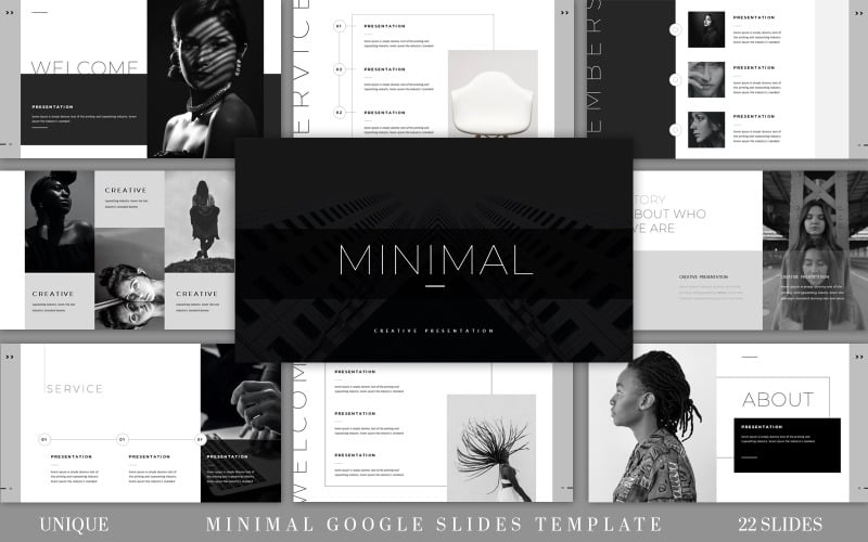 Plantilla mínima de diapositivas de Google