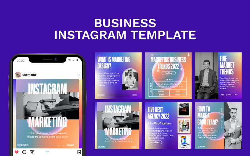 Šablona obchodní služby Instagram