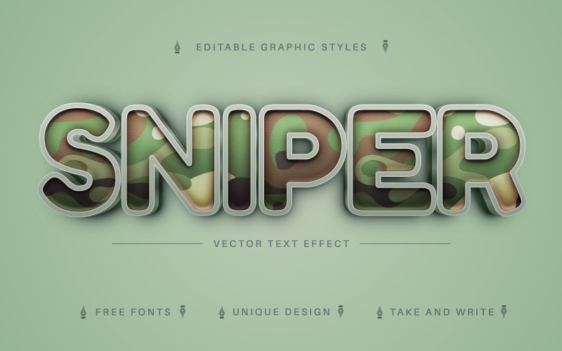 Sniper - Effet de texte modifiable, style de police