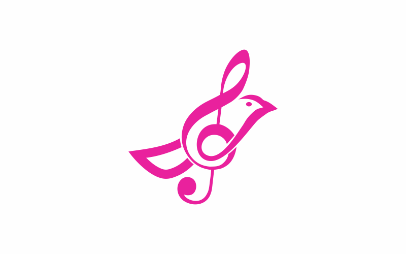 Abstract Bird Music Logo Template