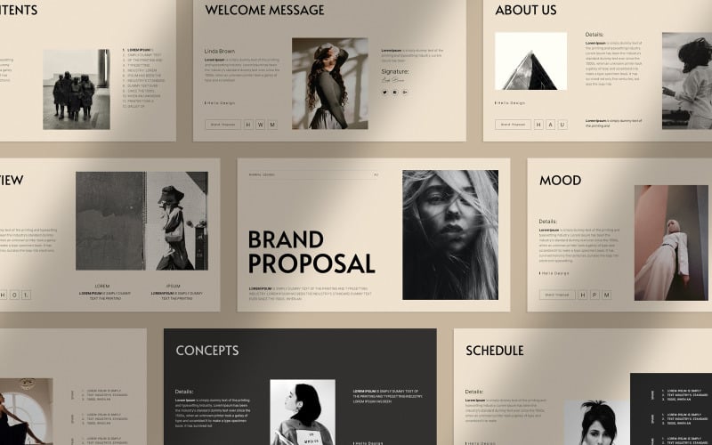 Layout de PowerPoint de apresentação de proposta de marca