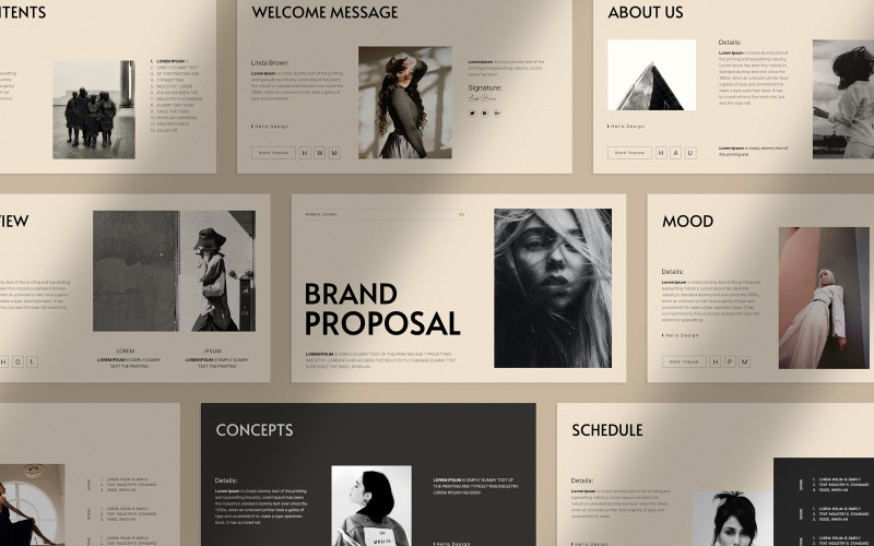 Presentation av varumärkesförslag Powerpoint-layout