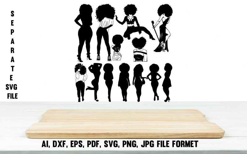 Balck vrouwen svg, mode SVG,